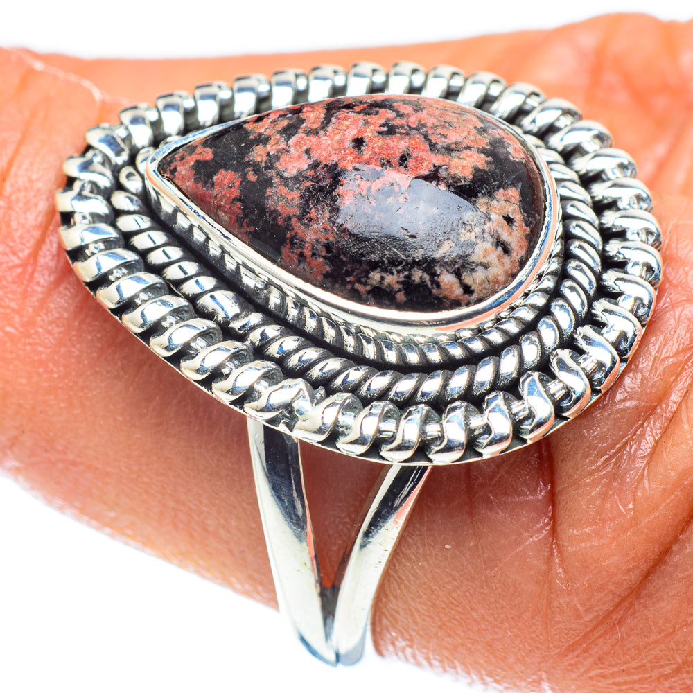 Snowflake Obsidian Rings handcrafted by Ana Silver Co - RING59402