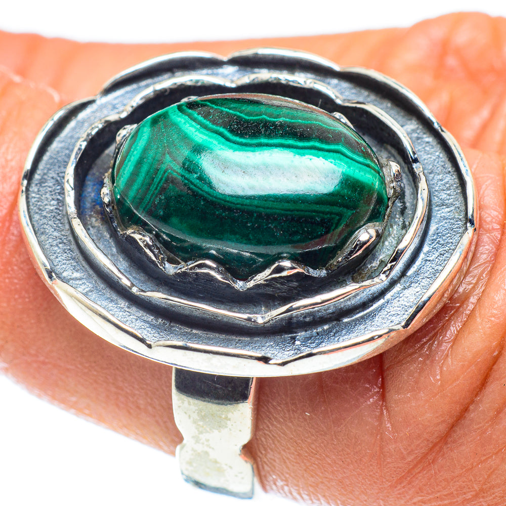Malachite Rings handcrafted by Ana Silver Co - RING59403