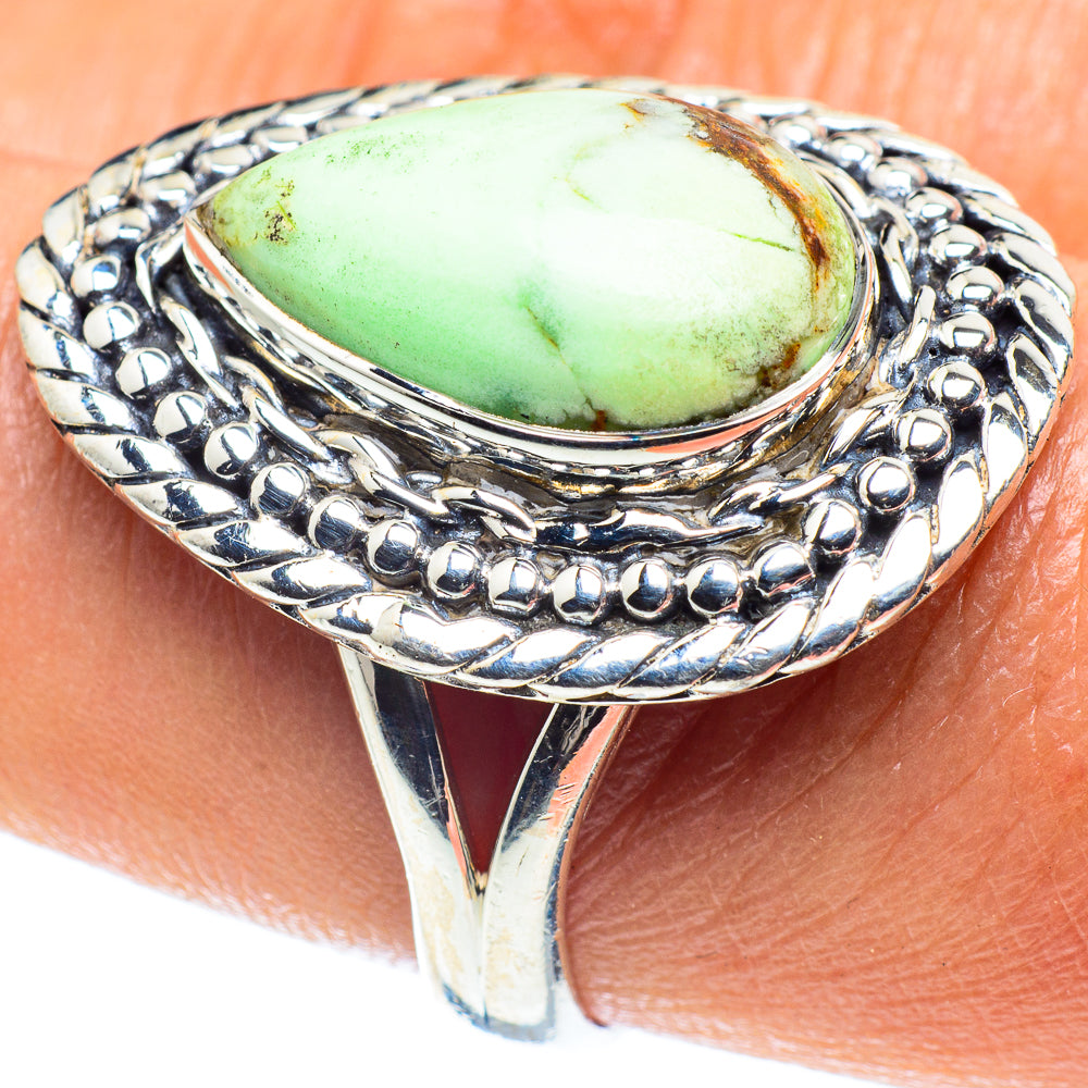 Lemon Chrysoprase Rings handcrafted by Ana Silver Co - RING59413