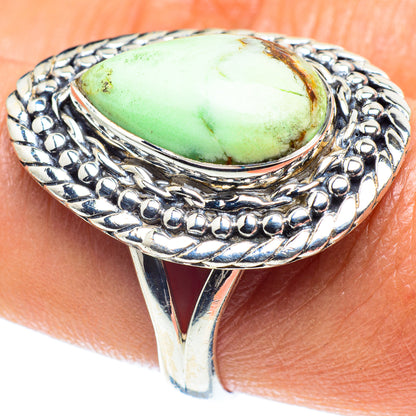 Lemon Chrysoprase Rings handcrafted by Ana Silver Co - RING59413
