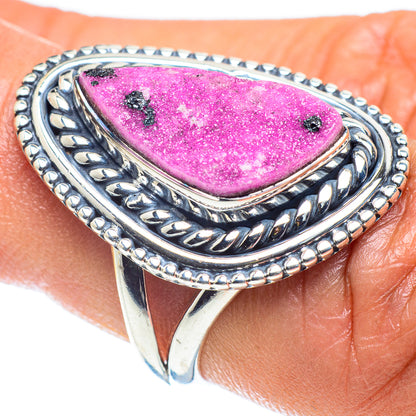 Cobalto Calcite Druzy Rings handcrafted by Ana Silver Co - RING59416