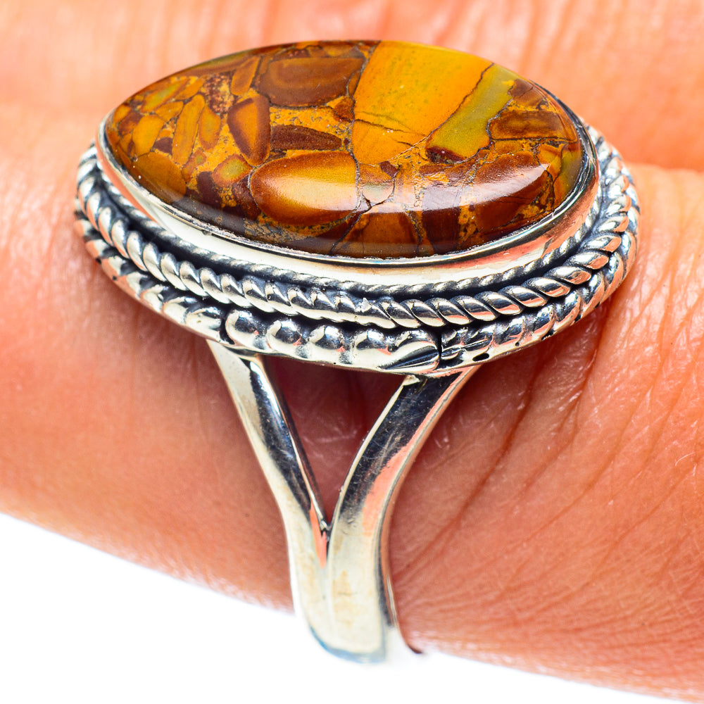 Bamboo Jasper Rings handcrafted by Ana Silver Co - RING59431