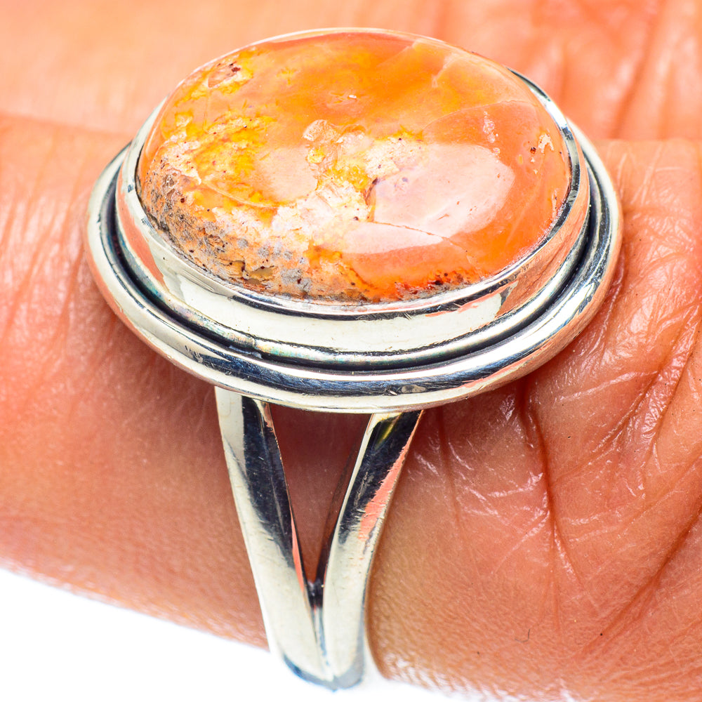 Mexican Fire Opal Rings handcrafted by Ana Silver Co - RING59437