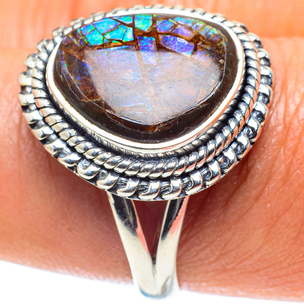 Ammolite Rings handcrafted by Ana Silver Co - RING59444