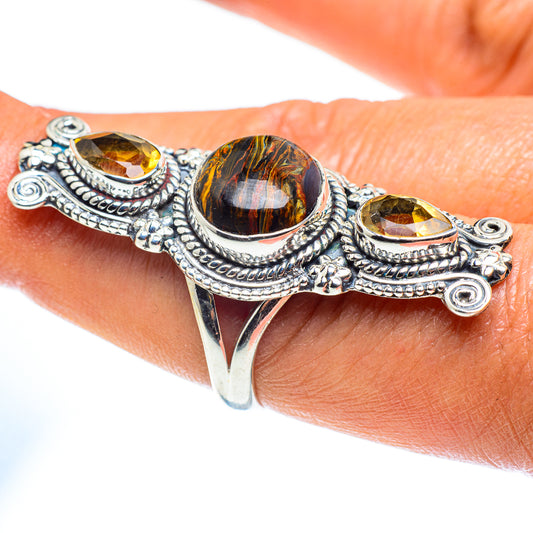 Golden Pietersite Rings handcrafted by Ana Silver Co - RING59454
