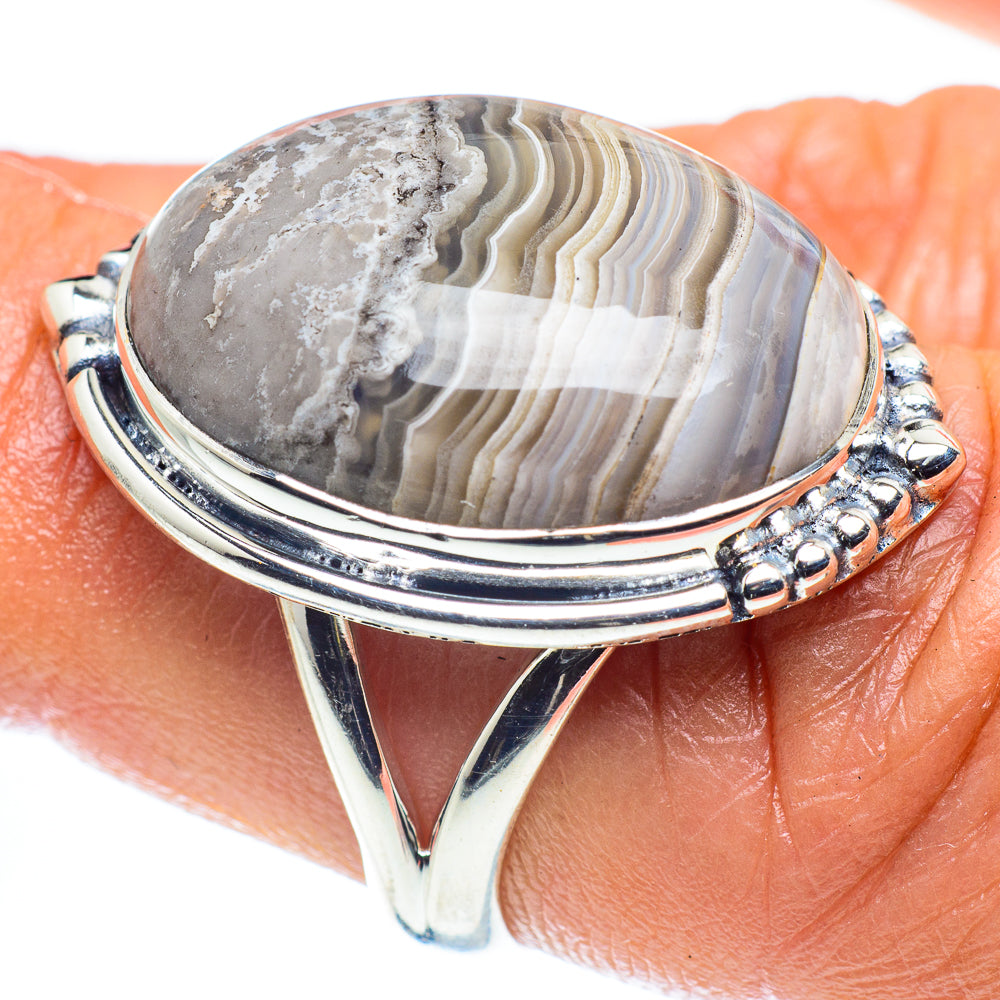 Laguna Lace Agate Rings handcrafted by Ana Silver Co - RING59458