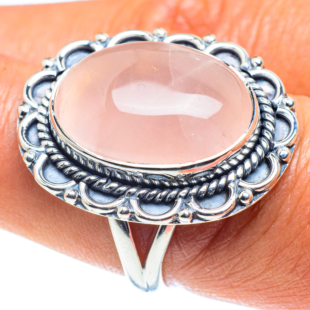 Rose Quartz Rings handcrafted by Ana Silver Co - RING59460
