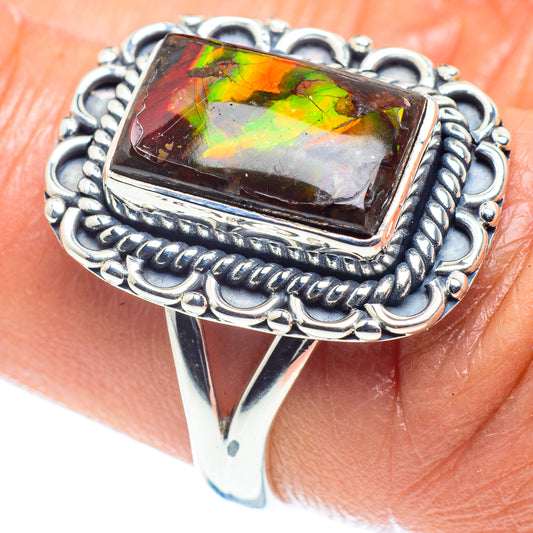 Ammolite Rings handcrafted by Ana Silver Co - RING59471