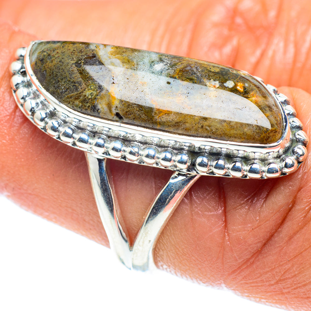 Plume Agate Rings handcrafted by Ana Silver Co - RING59489