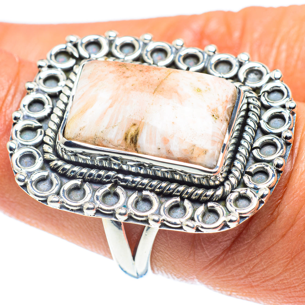 Scolecite Rings handcrafted by Ana Silver Co - RING59511