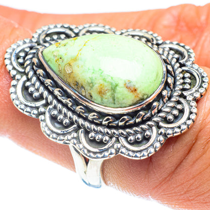 Lemon Chrysoprase Rings handcrafted by Ana Silver Co - RING59521