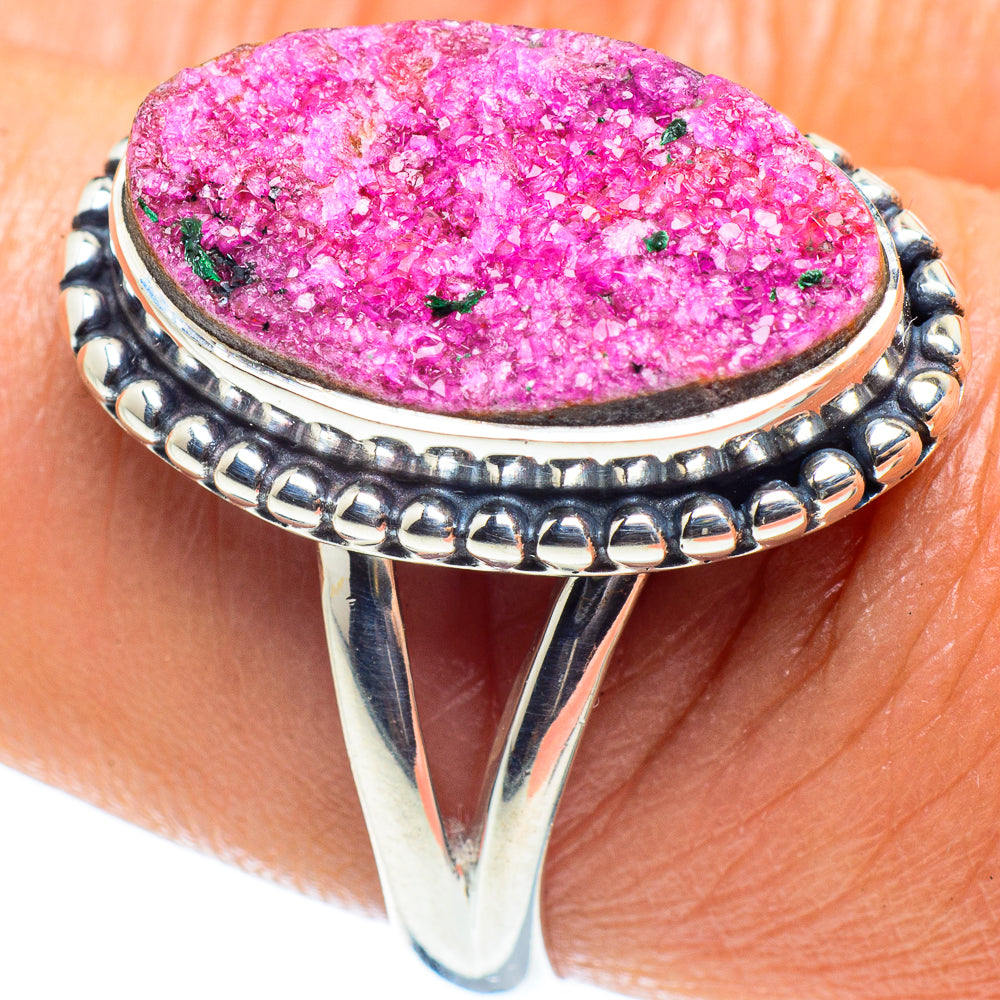 Cobalto Calcite Druzy Rings handcrafted by Ana Silver Co - RING59539
