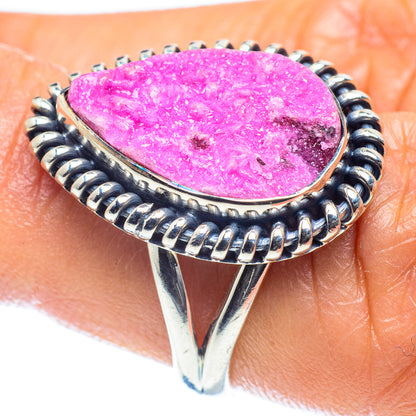 Cobalto Calcite Druzy Rings handcrafted by Ana Silver Co - RING59573