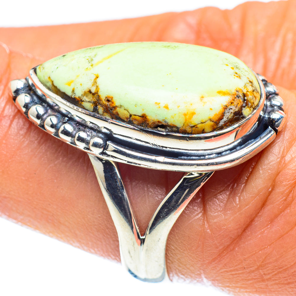 Lemon Chrysoprase Rings handcrafted by Ana Silver Co - RING59598