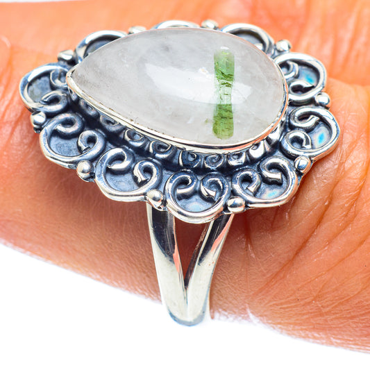 Green Tourmaline In Quartz Rings handcrafted by Ana Silver Co - RING59610