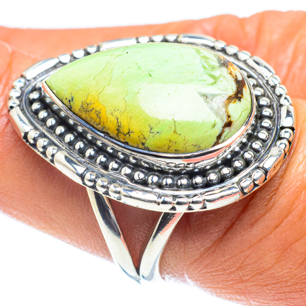 Lemon Chrysoprase Rings handcrafted by Ana Silver Co - RING59616