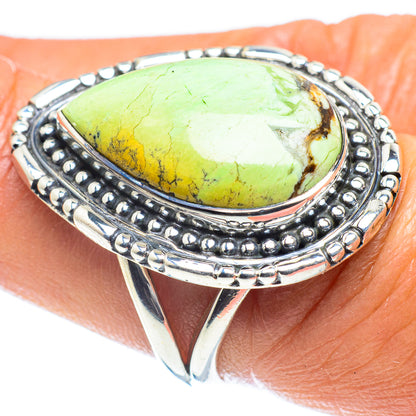 Lemon Chrysoprase Rings handcrafted by Ana Silver Co - RING59616