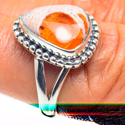Mexican Fire Opal Rings handcrafted by Ana Silver Co - RING59618