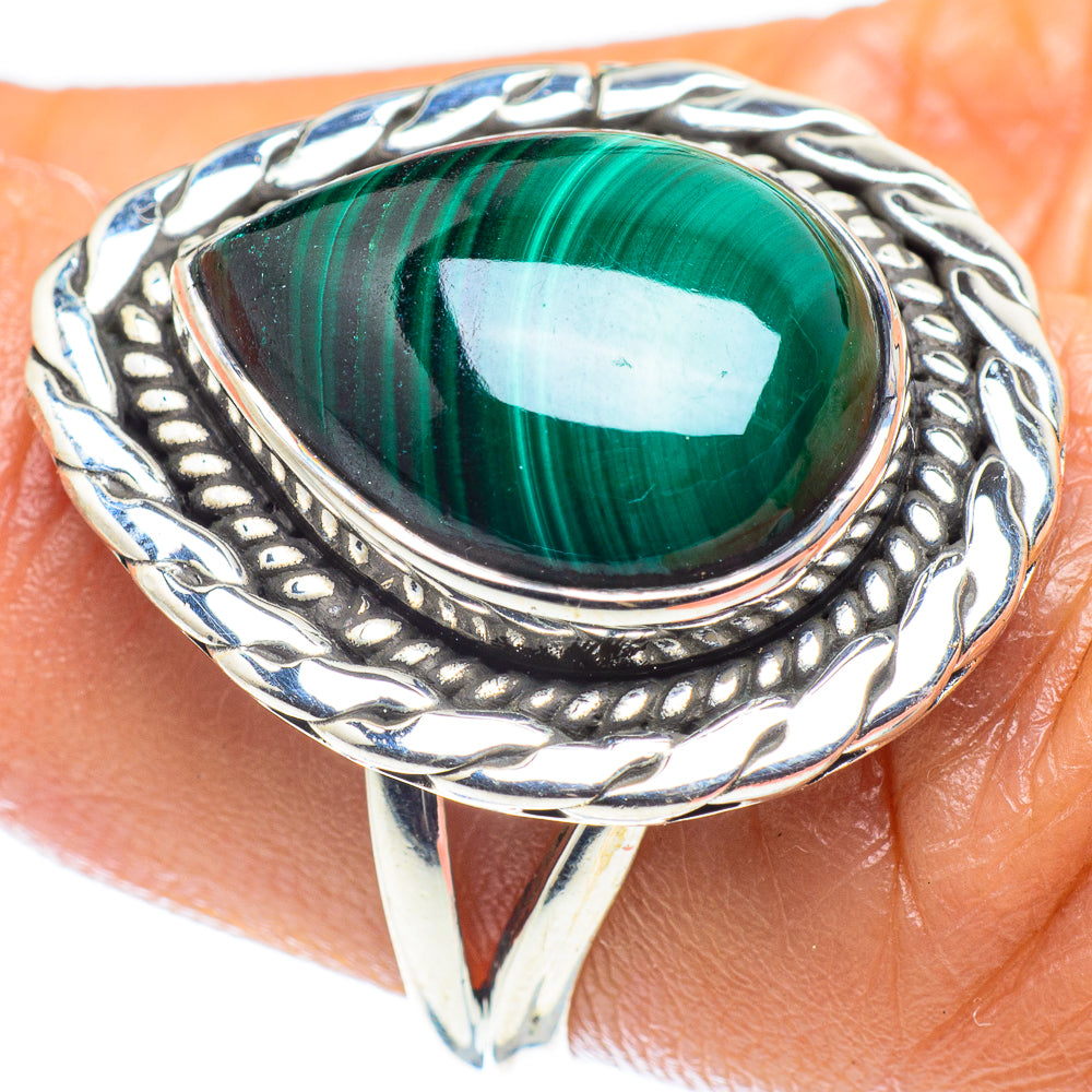 Malachite Rings handcrafted by Ana Silver Co - RING59652