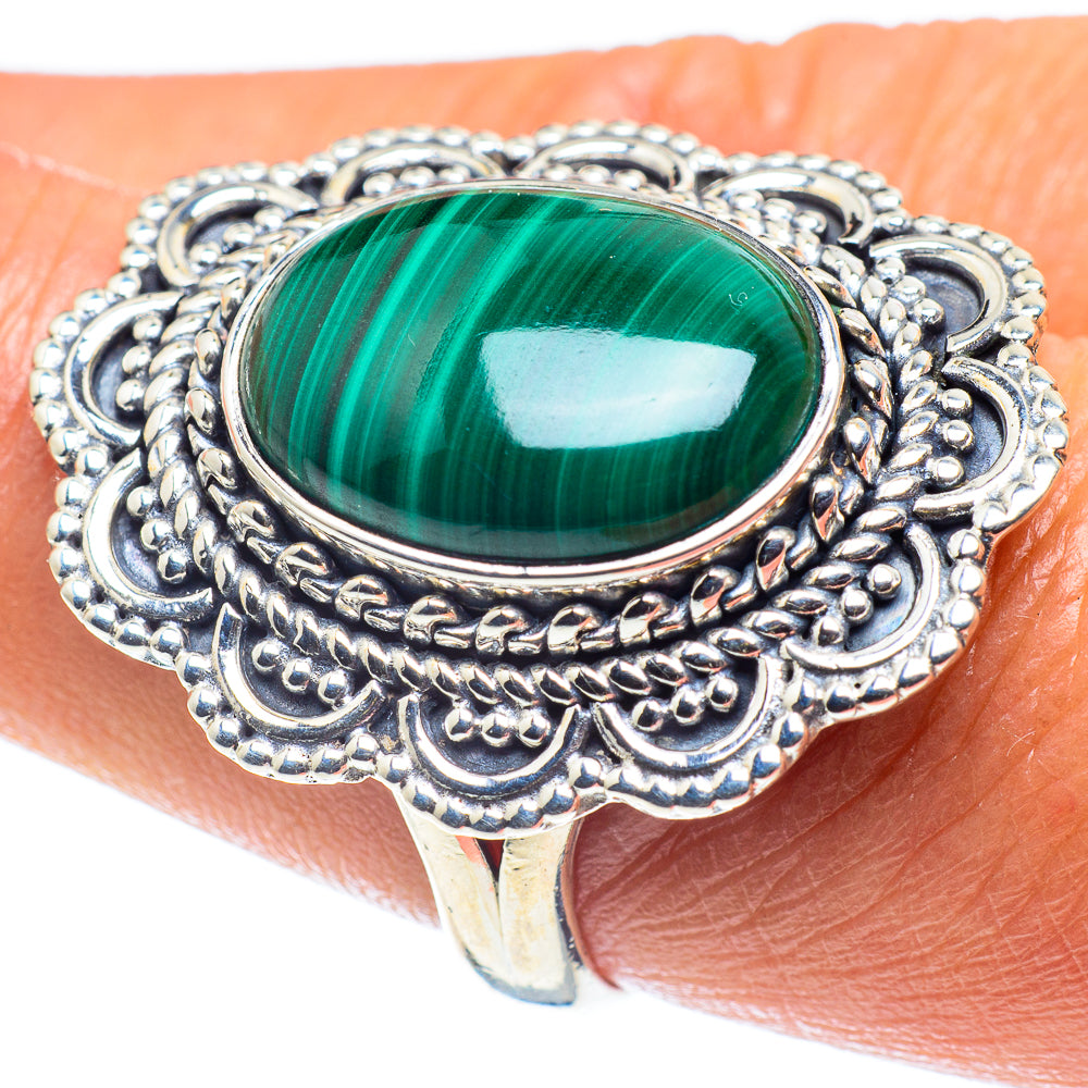 Malachite Rings handcrafted by Ana Silver Co - RING59665