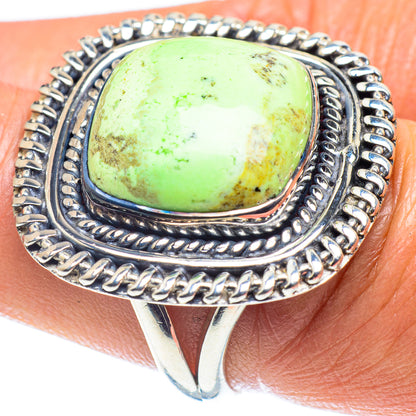 Lemon Chrysoprase Rings handcrafted by Ana Silver Co - RING59677