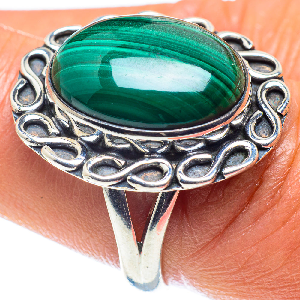 Malachite Rings handcrafted by Ana Silver Co - RING59679