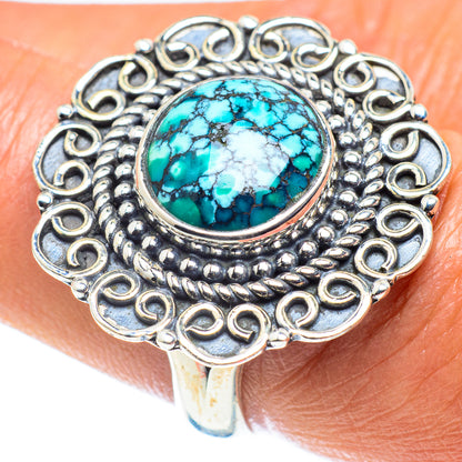Tibetan Turquoise Rings handcrafted by Ana Silver Co - RING59699