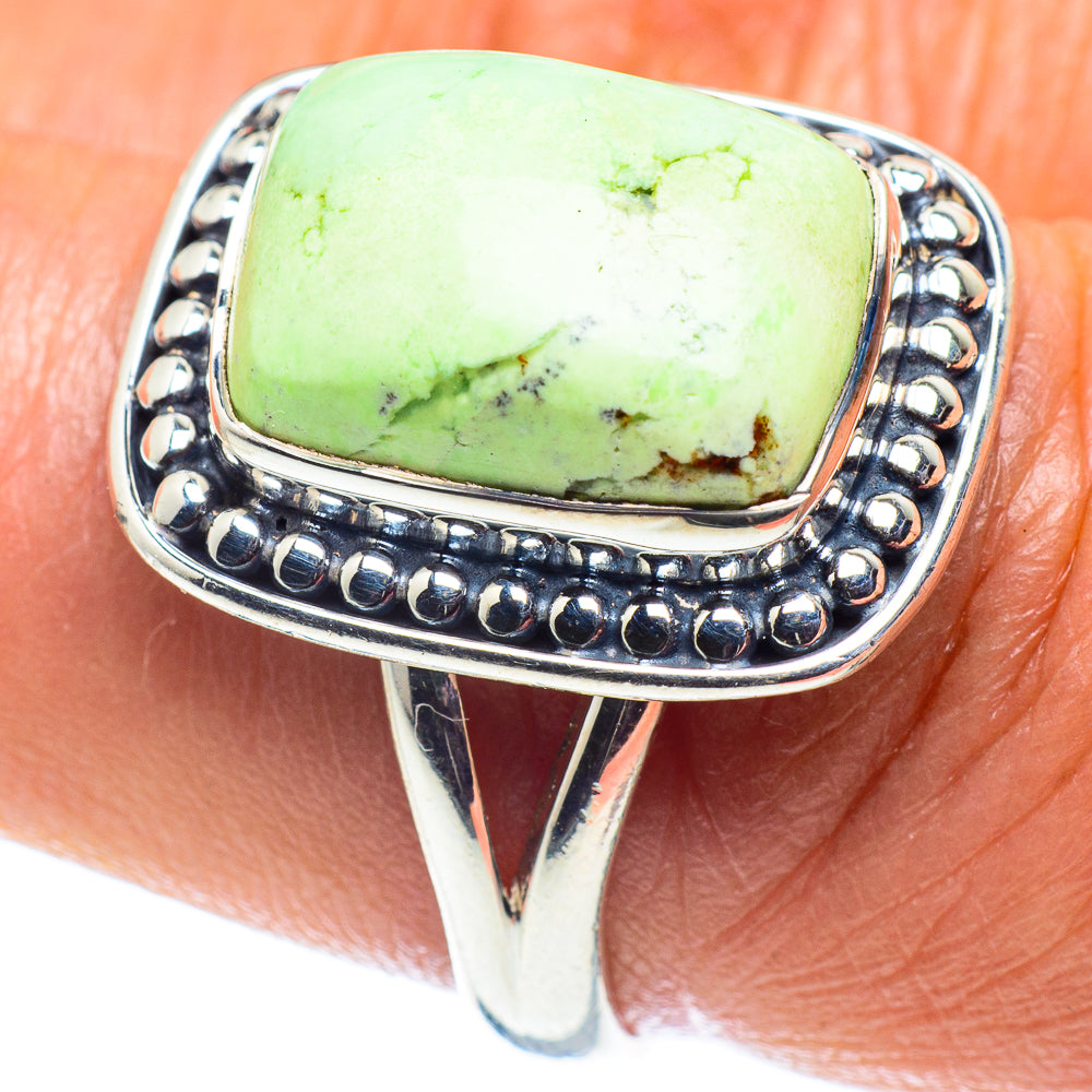 Lemon Chrysoprase Rings handcrafted by Ana Silver Co - RING59701