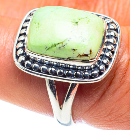 Lemon Chrysoprase Rings handcrafted by Ana Silver Co - RING59701