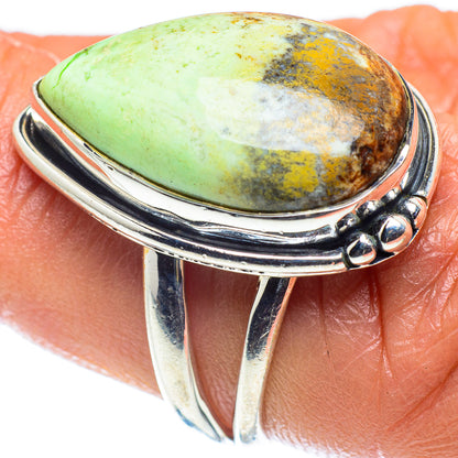 Lemon Chrysoprase Rings handcrafted by Ana Silver Co - RING59720