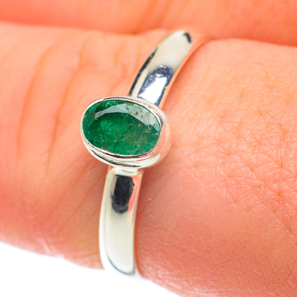 Zambian Emerald Rings handcrafted by Ana Silver Co - RING59736