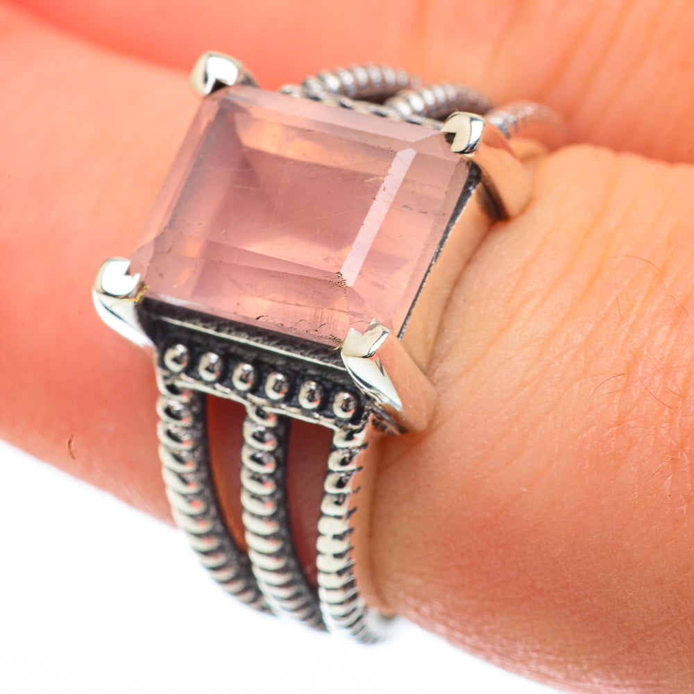 Rose Quartz Rings handcrafted by Ana Silver Co - RING59746
