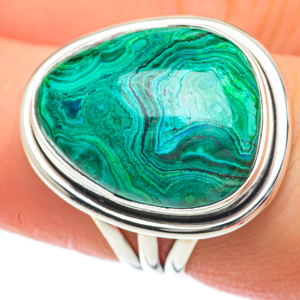 Malachite In Chrysocolla Rings handcrafted by Ana Silver Co - RING59769
