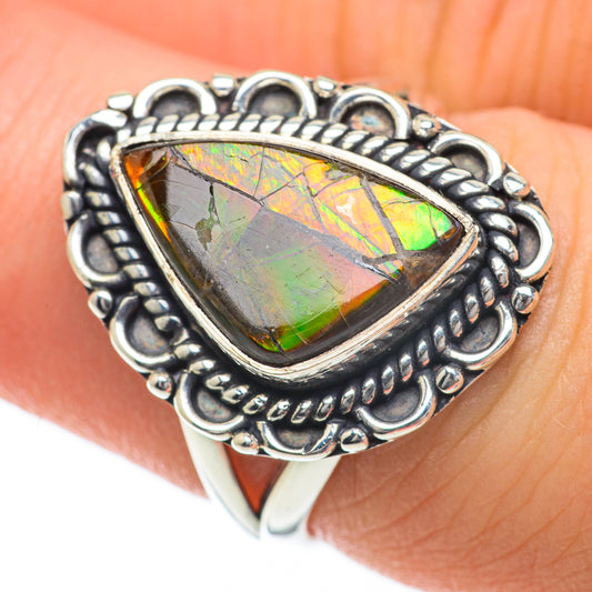 Ammolite Rings handcrafted by Ana Silver Co - RING59796