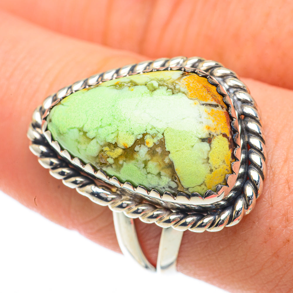 Lemon Chrysoprase Rings handcrafted by Ana Silver Co - RING59808