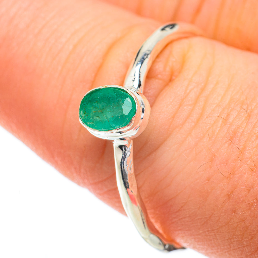 Zambian Emerald Rings handcrafted by Ana Silver Co - RING59811