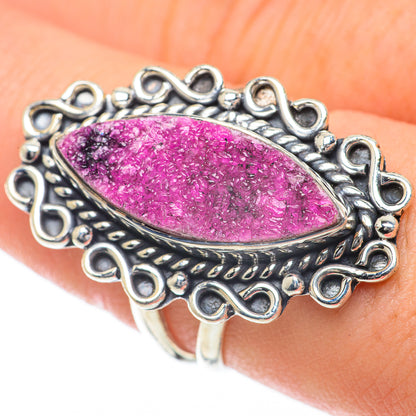 Cobalto Calcite Druzy Rings handcrafted by Ana Silver Co - RING59819
