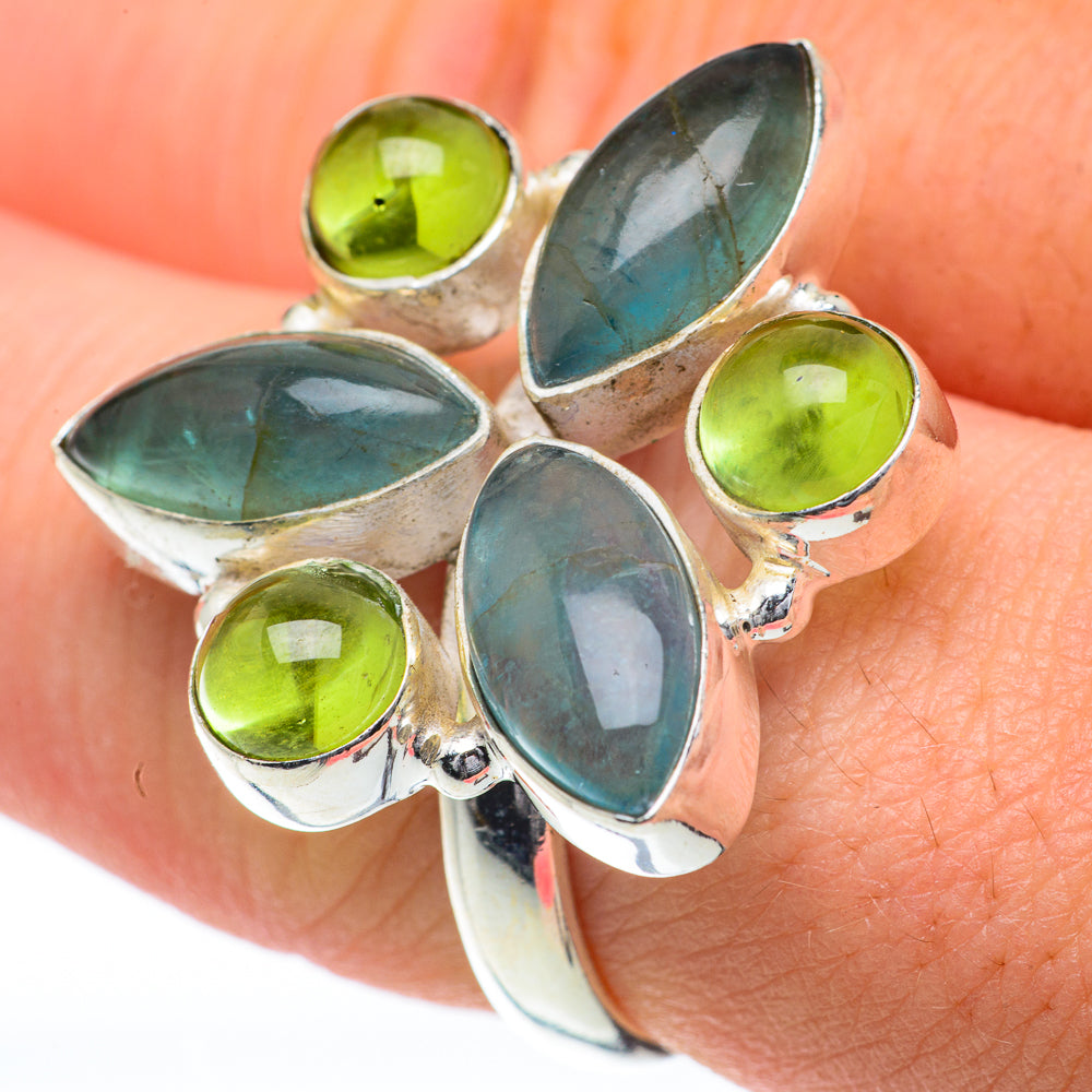 Blue Fluorite Rings handcrafted by Ana Silver Co - RING59873