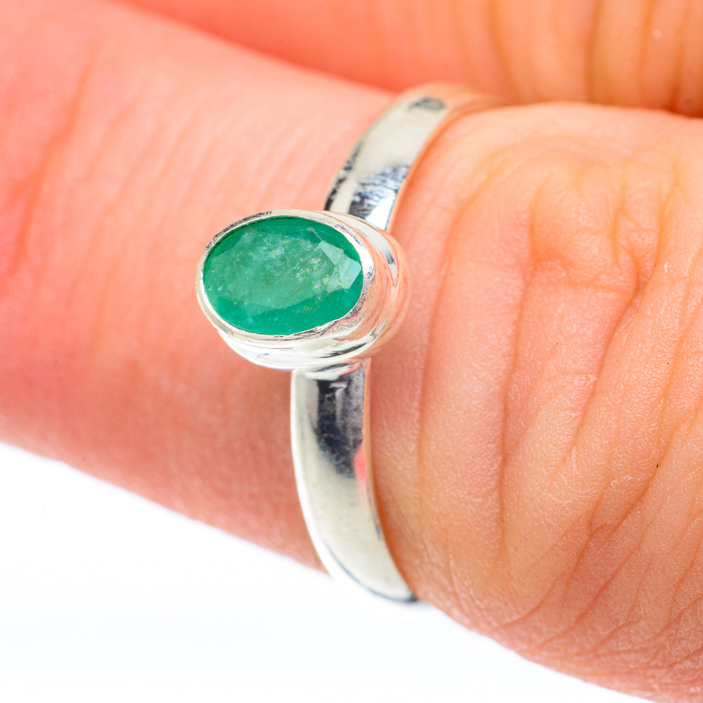 Zambian Emerald Rings handcrafted by Ana Silver Co - RING59874