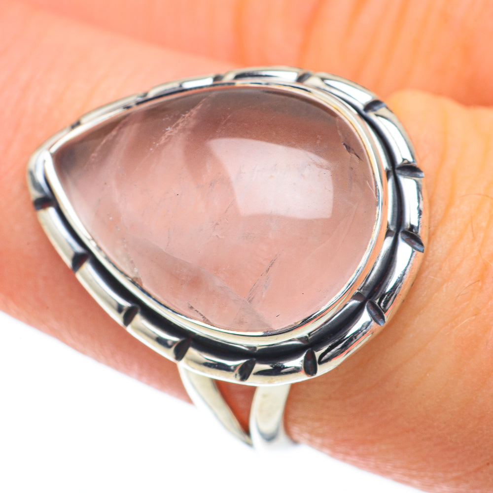 Rose Quartz Rings handcrafted by Ana Silver Co - RING59887