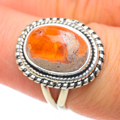 Mexican Fire Opal Rings handcrafted by Ana Silver Co - RING59896