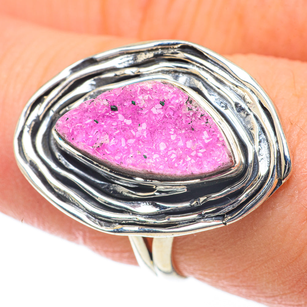 Cobalto Calcite Druzy Rings handcrafted by Ana Silver Co - RING59944