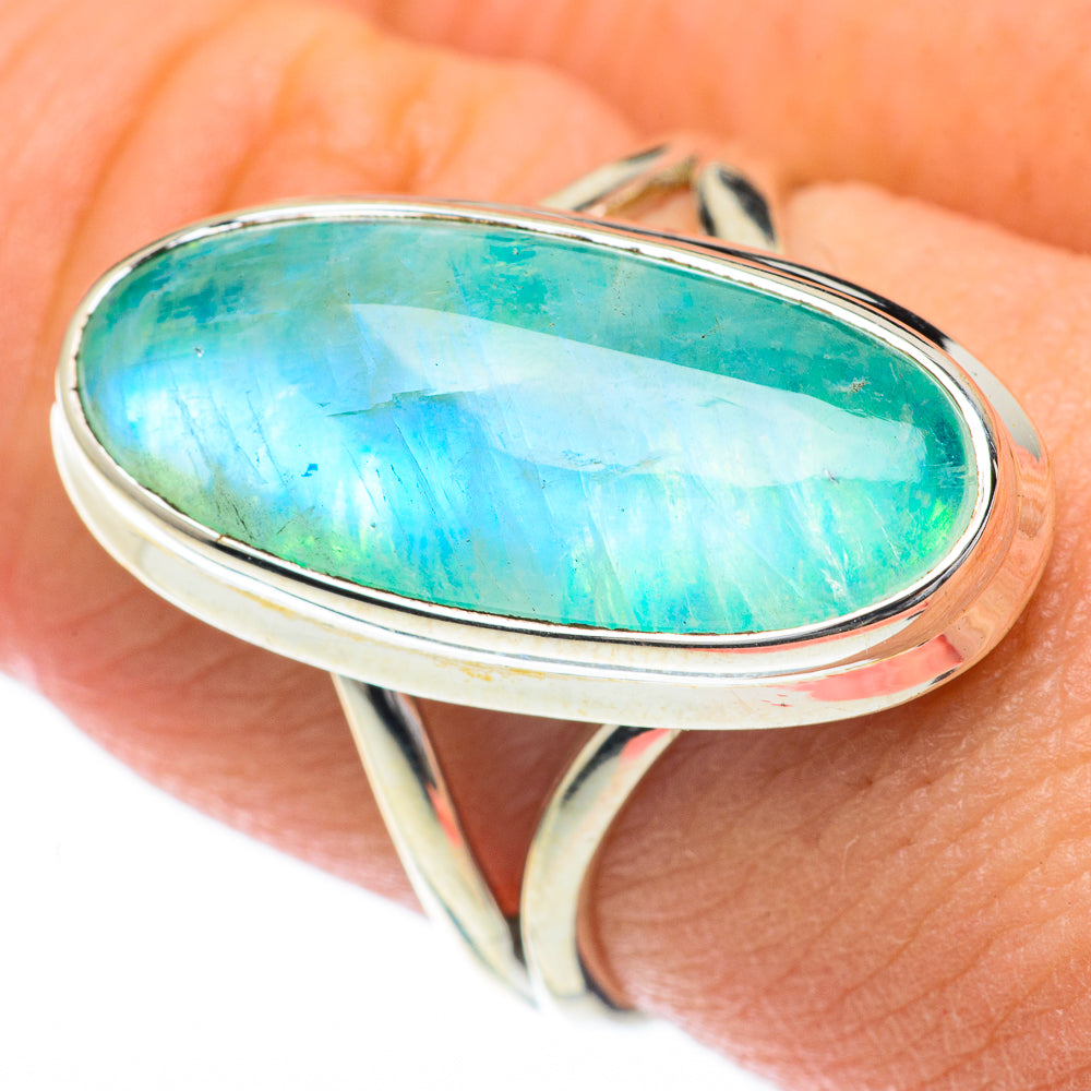 Green Moonstone Rings handcrafted by Ana Silver Co - RING59959