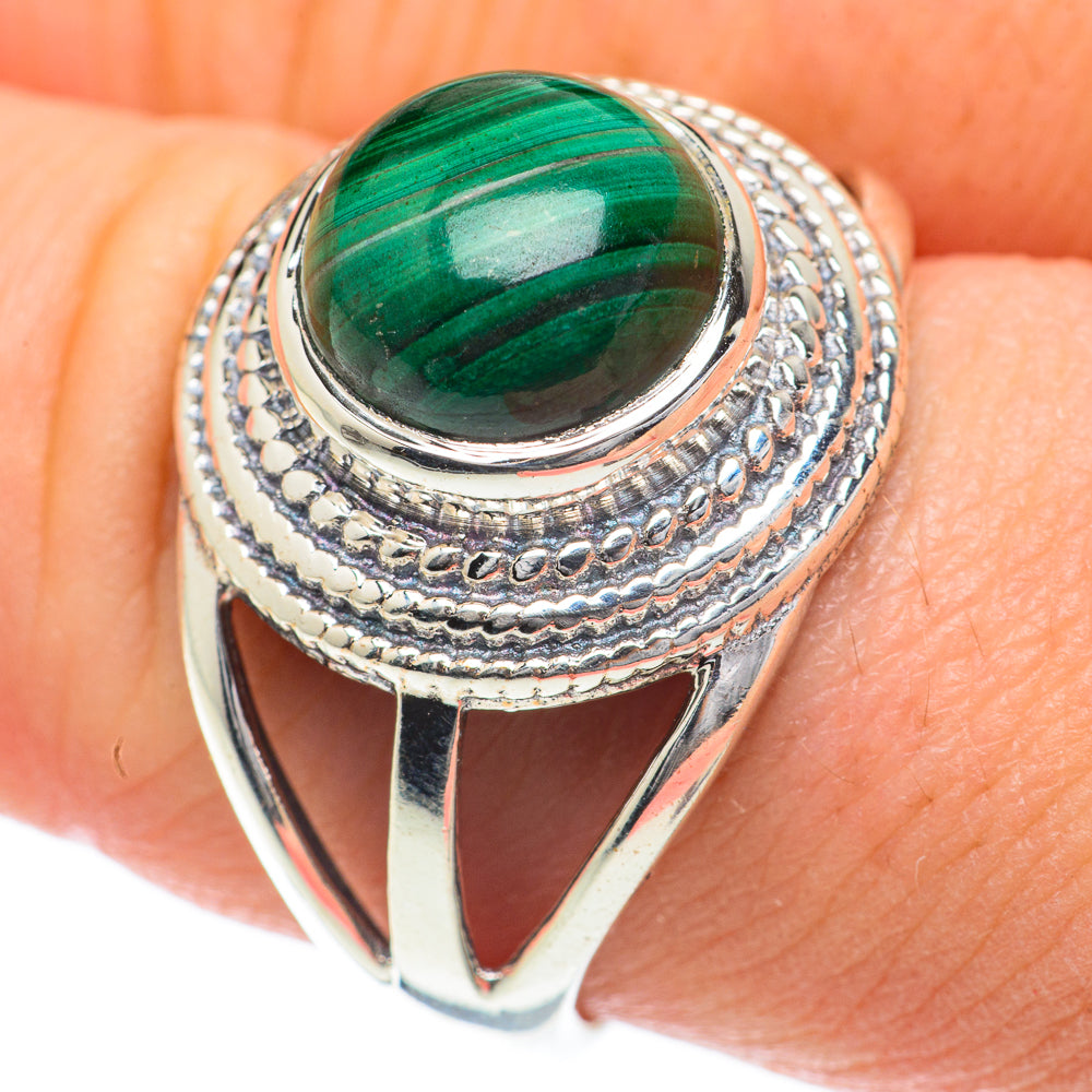 Malachite Rings handcrafted by Ana Silver Co - RING59960