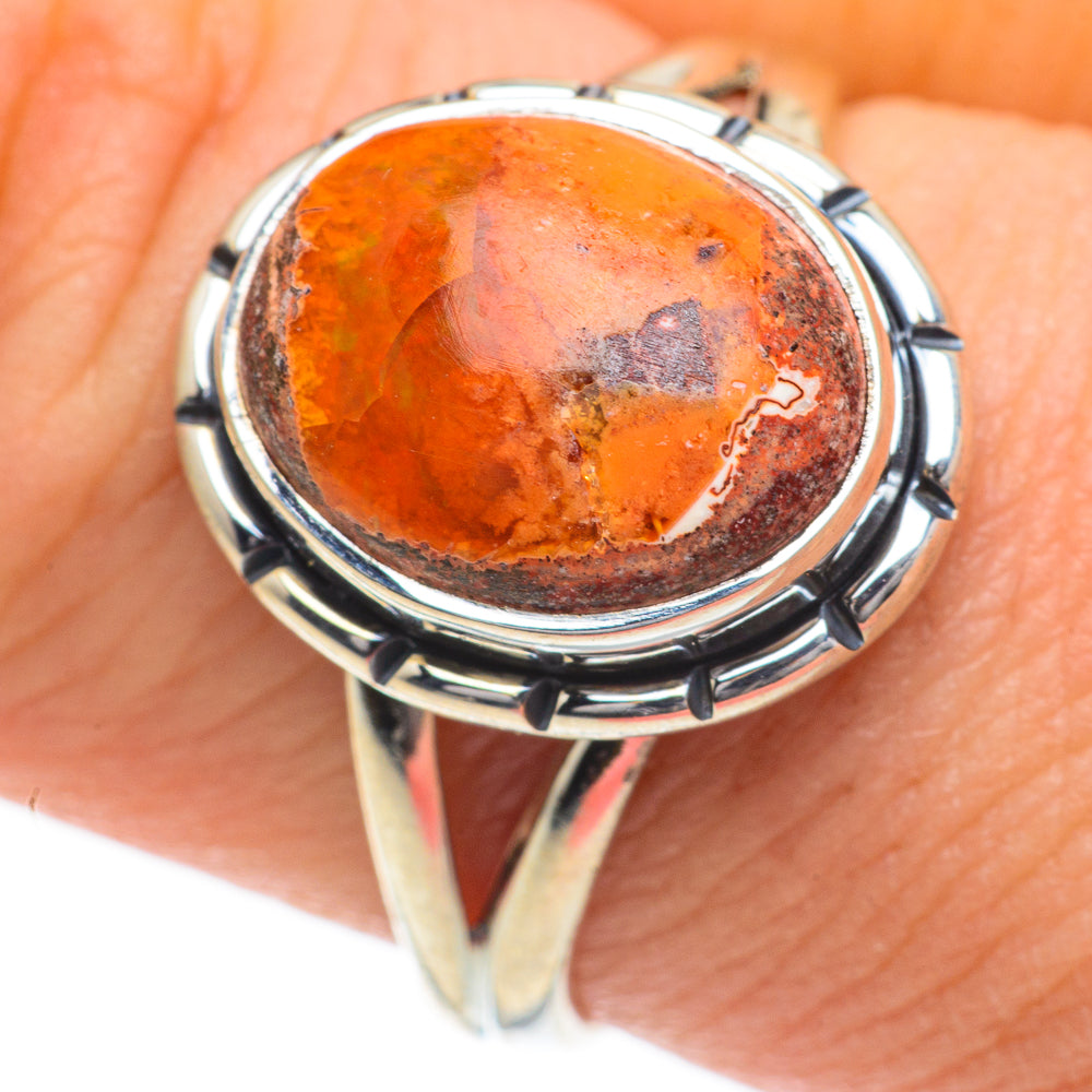 Mexican Fire Opal Rings handcrafted by Ana Silver Co - RING59977