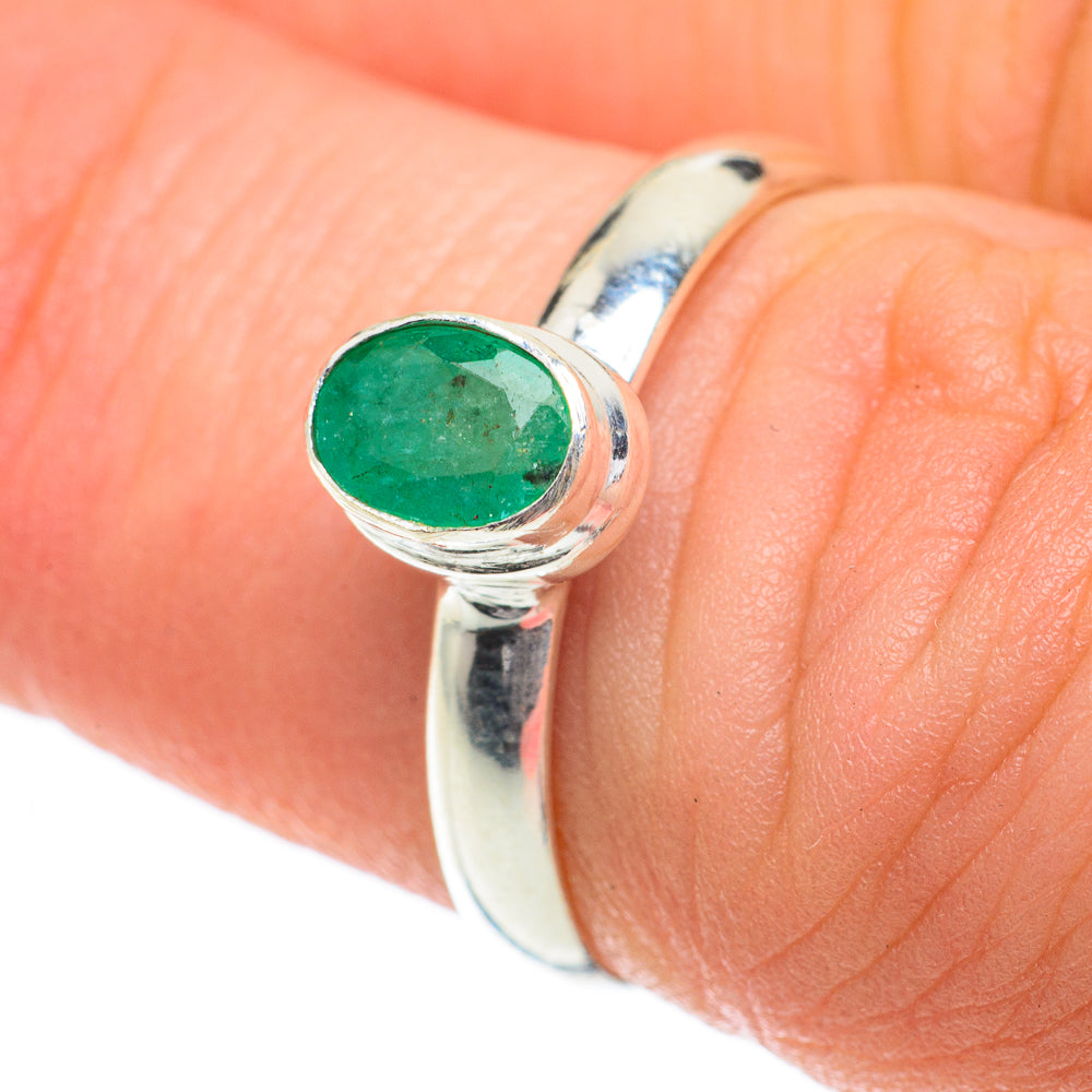 Zambian Emerald Rings handcrafted by Ana Silver Co - RING59989