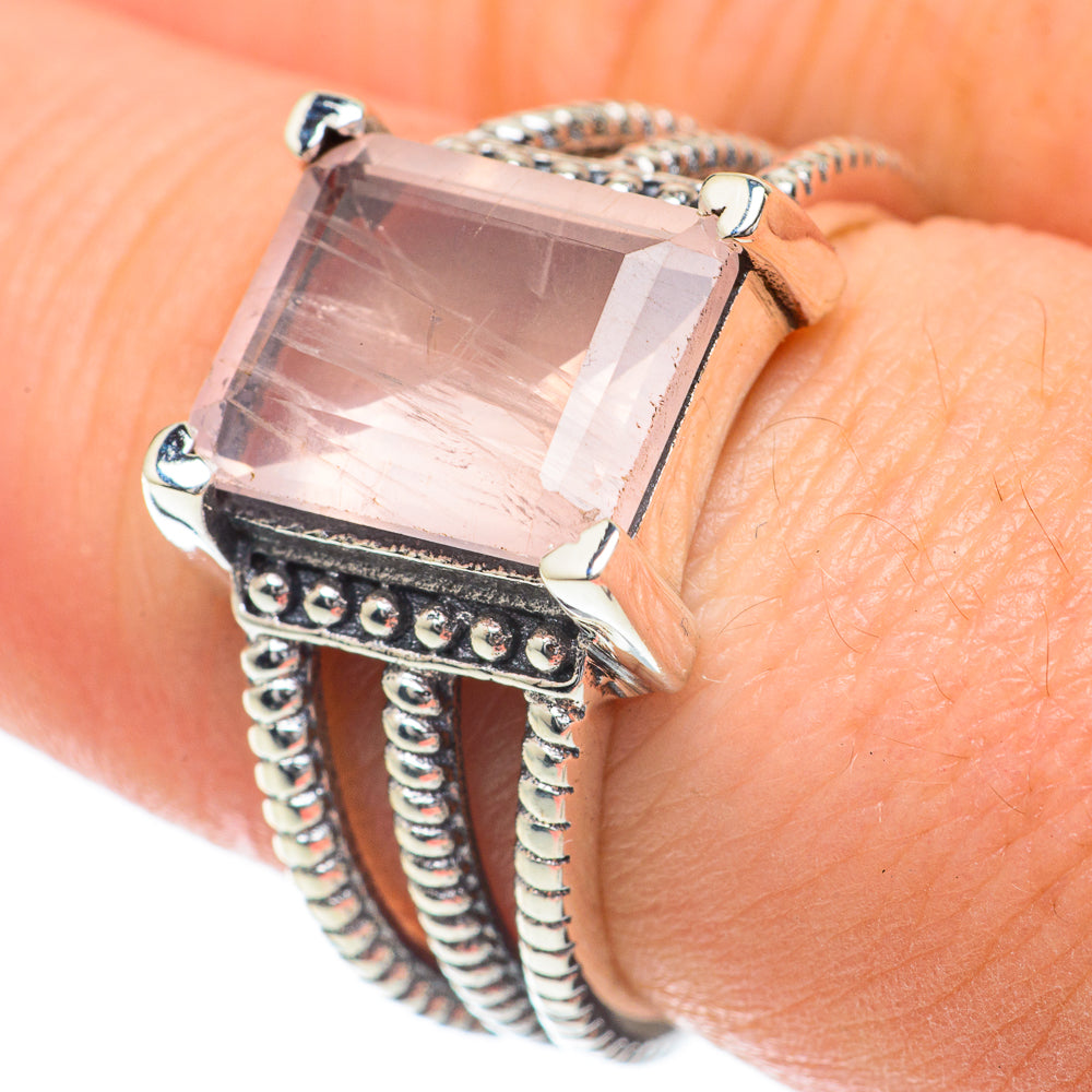 Rose Quartz Rings handcrafted by Ana Silver Co - RING59995