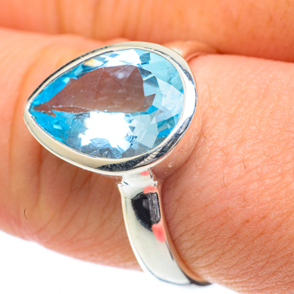 Blue Topaz Rings handcrafted by Ana Silver Co - RING60005