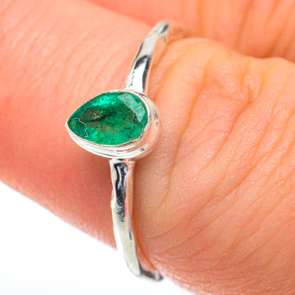 Zambian Emerald Rings handcrafted by Ana Silver Co - RING60009