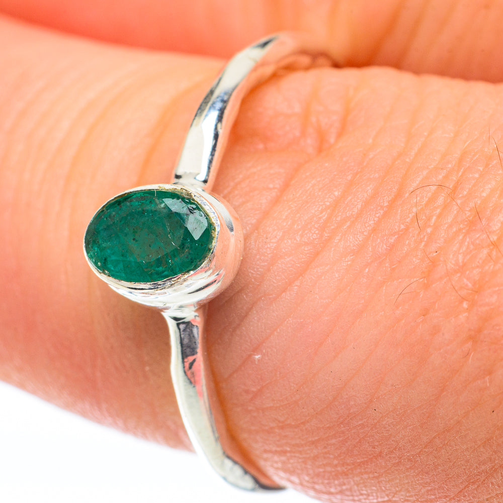 Zambian Emerald Rings handcrafted by Ana Silver Co - RING60013